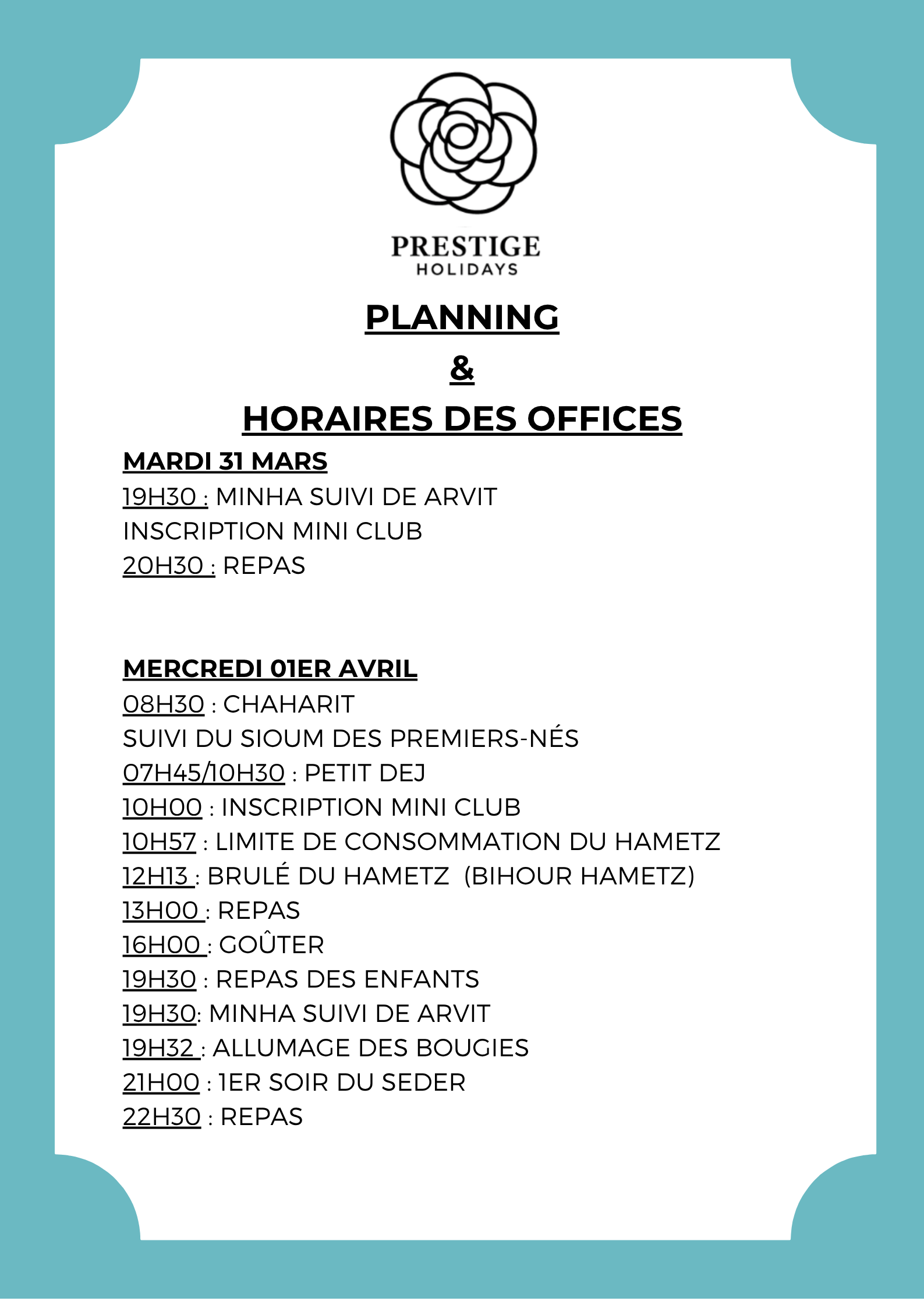 ORGANISATION ET HORAIRES OFFICES PESSAH 2026 LIVRET.zip - 2